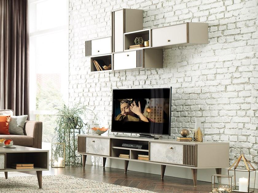 Enza Home Модульная лакированная стенка для хранения из дерева Praga sun-id-1402035 - Вид №1