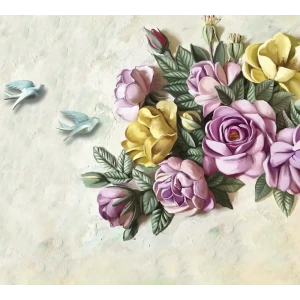Фотообои Цветочный барельеф флизелиновые, 300x270 см, L13-200