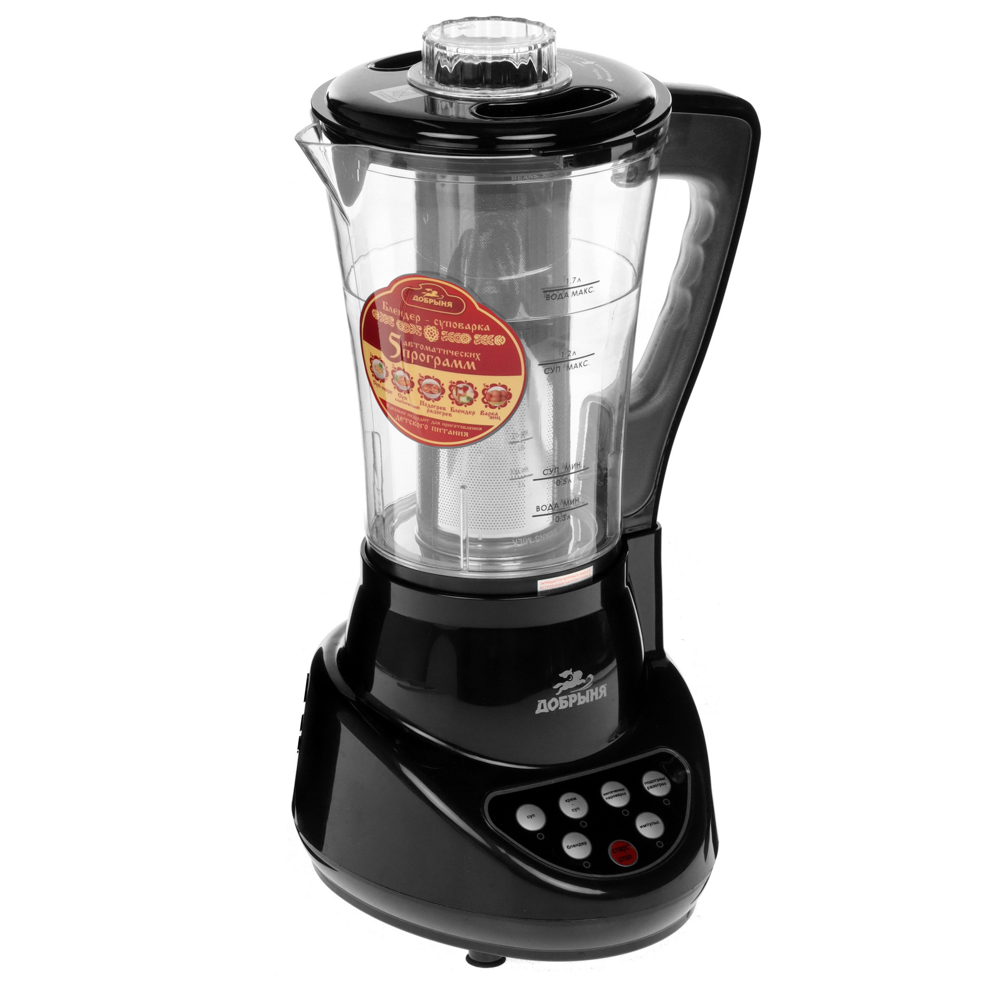 8128625 Блендер-пароварка Добрыня DO-1402 черный STDN-0117678 - Вид №1