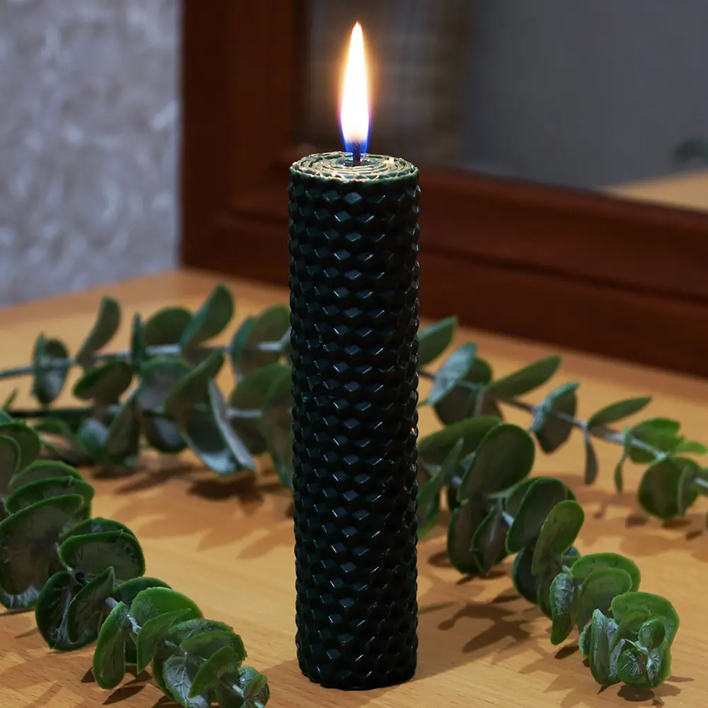 Свеча вощинная цилиндр зеленый мох 5x26 см EVIS STLM-2177092 - Вид №3