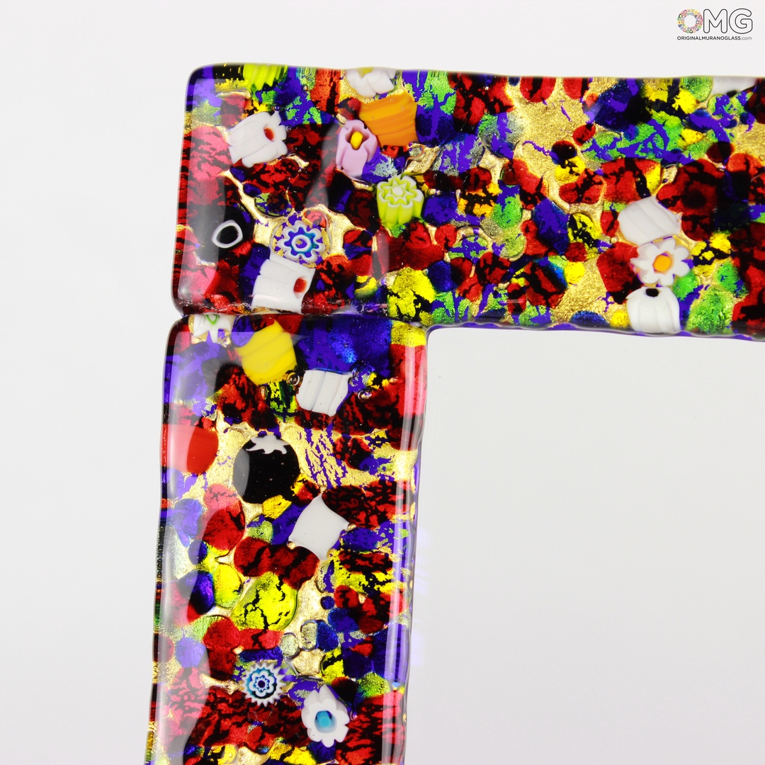 1845 ORIGINALMURANOGLASS Фоторамка Золотая Фантазия миллефиори - муранское стекло  см  - Вид №1