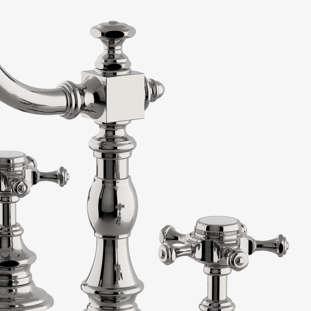 JULS01 Julia Смеситель для унитаза с навесным навесом на палубе с металлическими поперечными ручками Waterworks - Вид №1