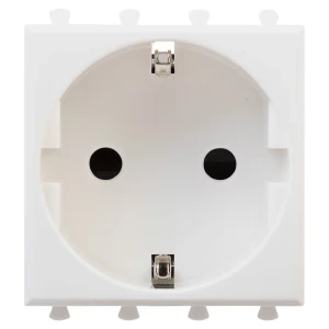 Розетка встраиваемая DKC Avanti 2PхE с заземлением цвет белое облако
