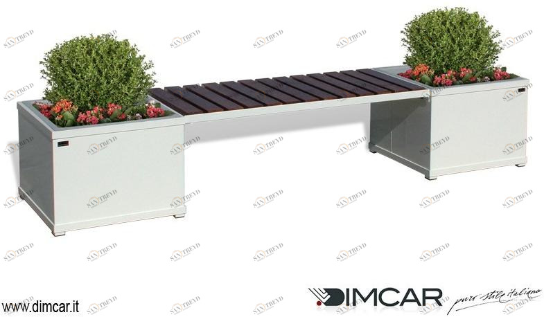 DIMCAR Металлическая скамья в современном стиле со встроенной сеялкой без спинки Elite 356