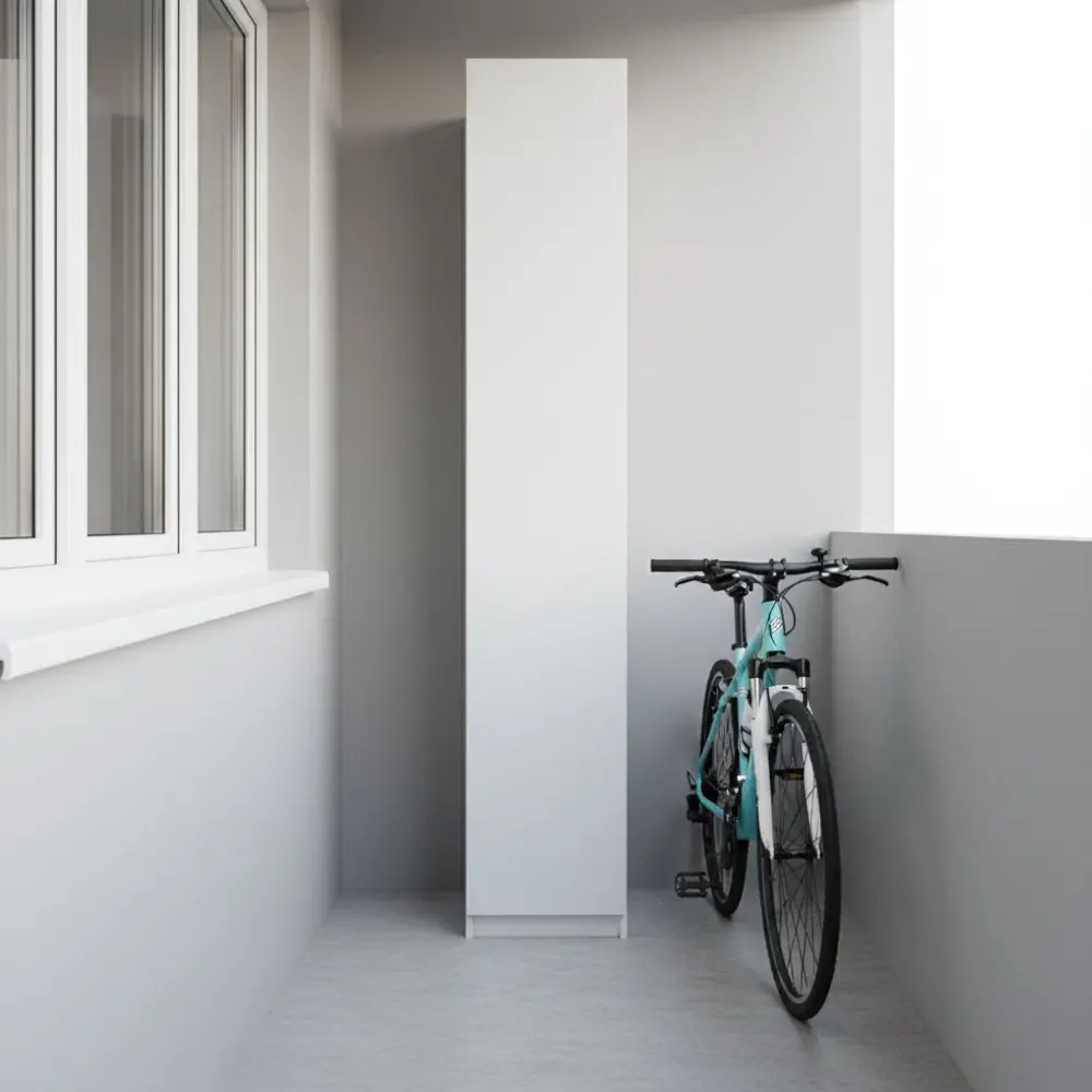 Шкаф распашной Лион белый с  4 полками 40х232,2х54,5 ЛДСП каркас белый Santreyd STLM-2016585