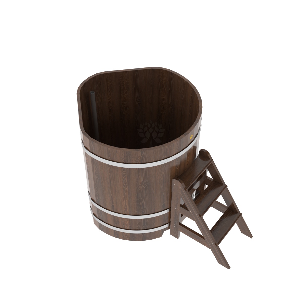 1348 Купель угловая из дуба 1,03х1,03х1,2 морёная Alyarus  - Вид №1