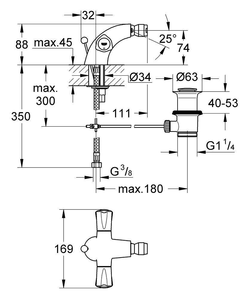 24032000 Смеситель для биде Grohe хром  - Вид №1