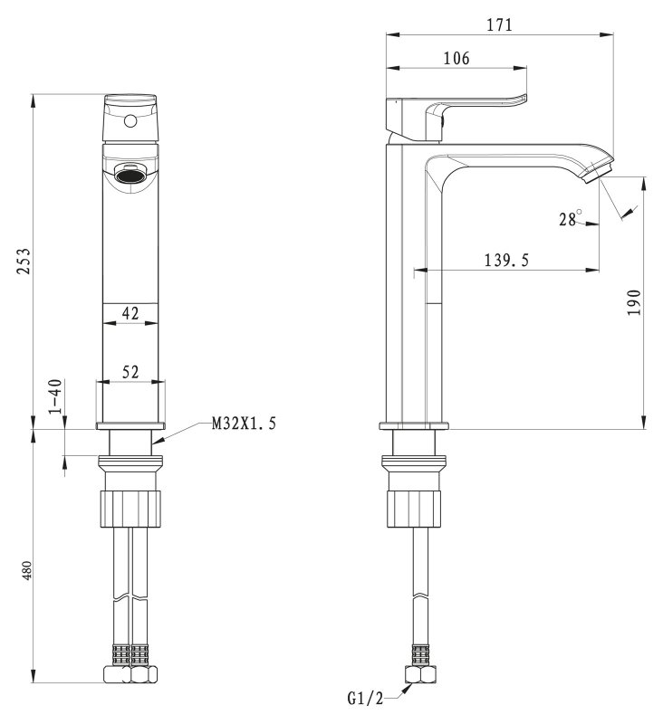 Смеситель для накладных раковин DISCO DIS-LMC-CRM BELBAGNO  - Вид №1