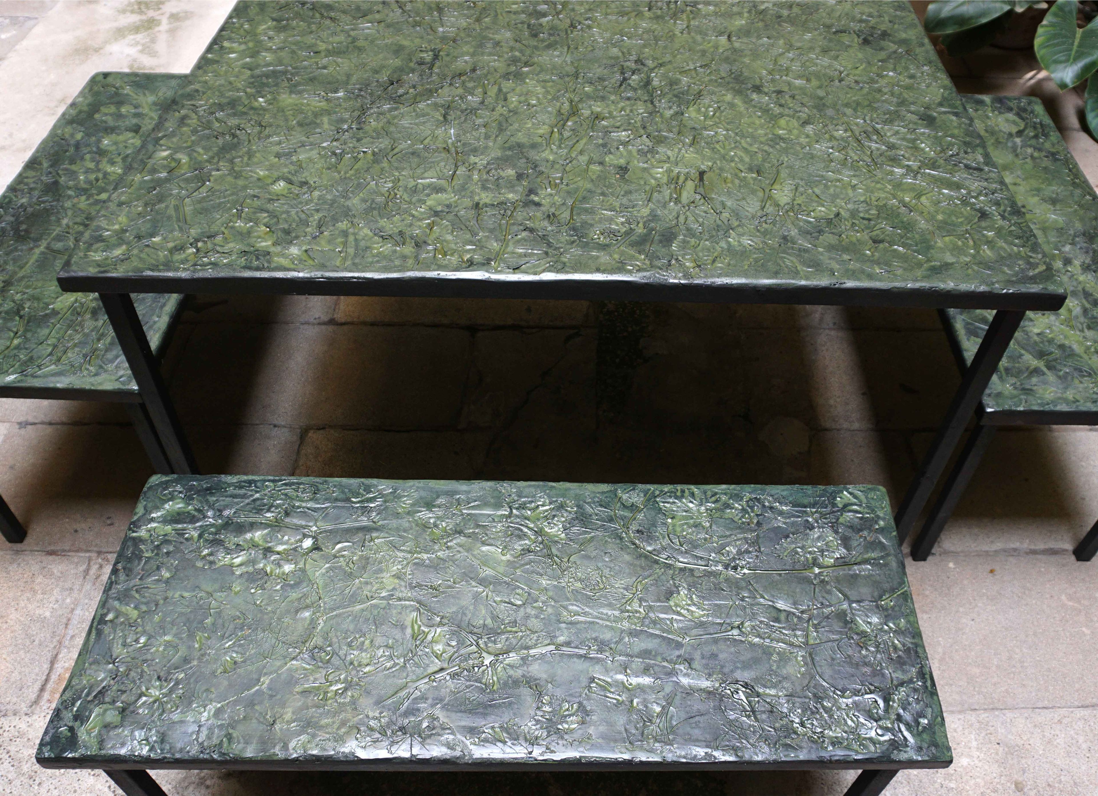 Стальной квадратный обеденный стол ICI ET LÀ Бетон ARCH-00137325 - Вид №1