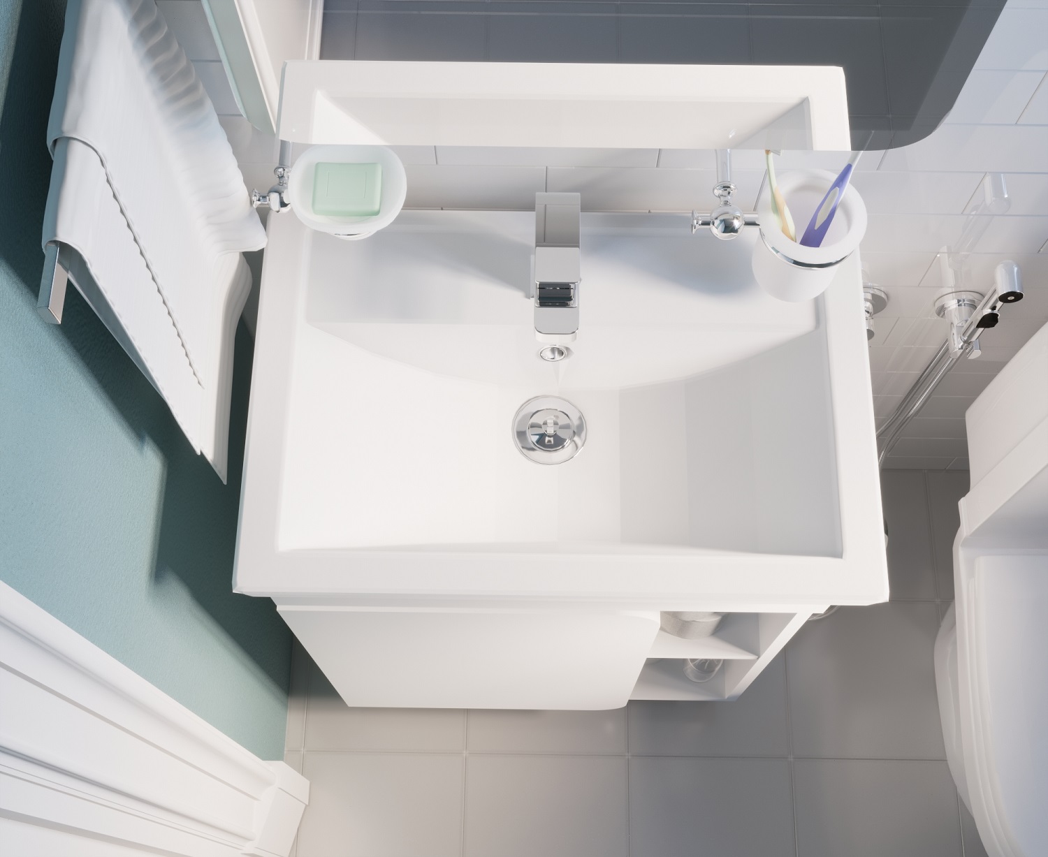 У76056 Тумба Nuvo 70Н 1д. Белый глянец 1 Marka NUVO  - Вид №1