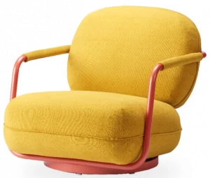 ROSSIN Поворотное тканевое кресло с подлокотниками Pilù