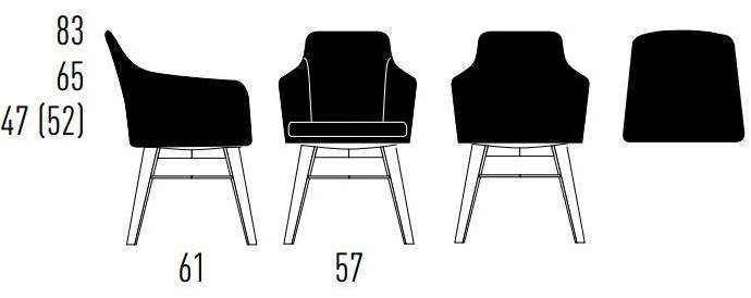 KFF Мягкий стул для ресторана с подлокотниками Youma casual sun-id-1426375 - Вид №3