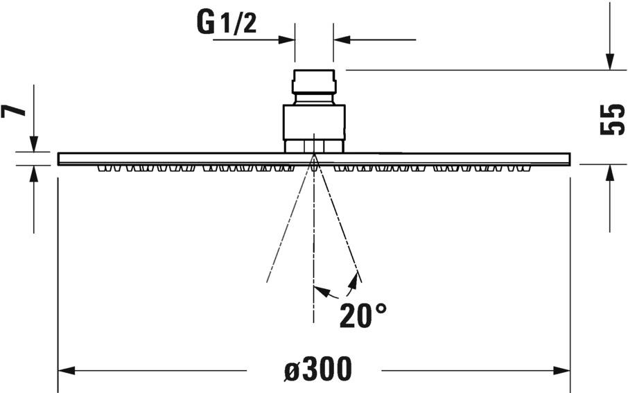Duravit Ультраплоская душевая лейка с фиксированной струей sun-id-1399037 - Вид №4