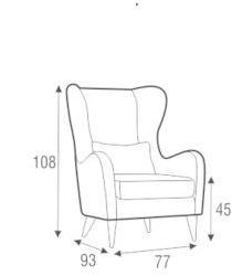 Sits Кресло Wing из кожи с подлокотниками Greta sun-id-1512912 - Вид №4