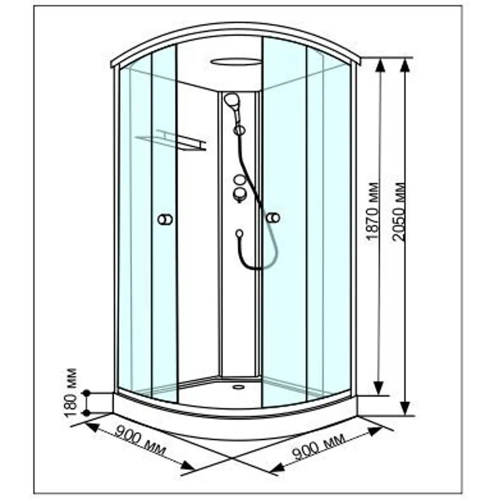 Душевая кабина Macao Tetto низкий поддон 90х90 см VIDAGE Без серии STLM-2087424 - Вид №4