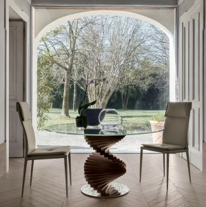 Обеденный стол со стеклянной столешницей коричневый Firenze Modern TONIN CASA MODERN 00-3981550 Коричневый