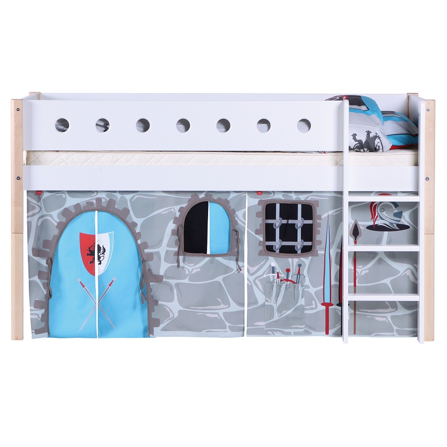 Кровать Flexa White с лестницей, 190 см, белая лакированная 801730895 - Вид №3