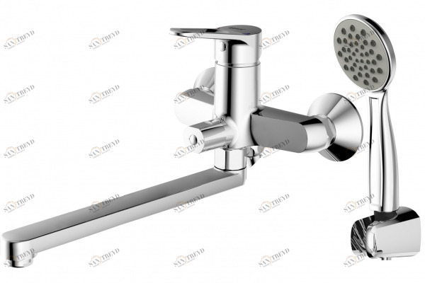 Смеситель для ванны излив 300 мм с аксессуарами ECO-D F693158C-LB bravat