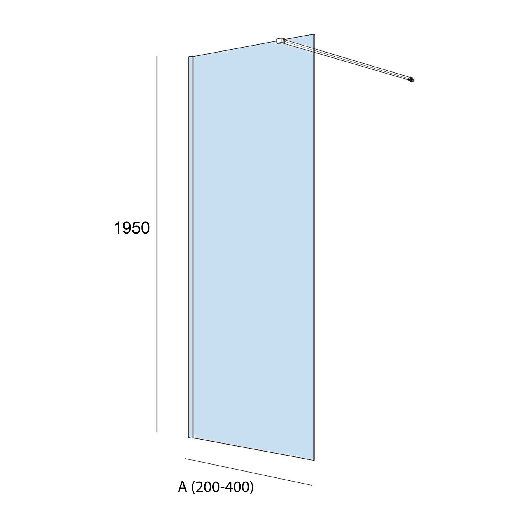 25647 SALGAR Душевая перегородка HEAVEN step-through с защитой от известкового налета Transparentto 400x 1950 мм - Вид №1