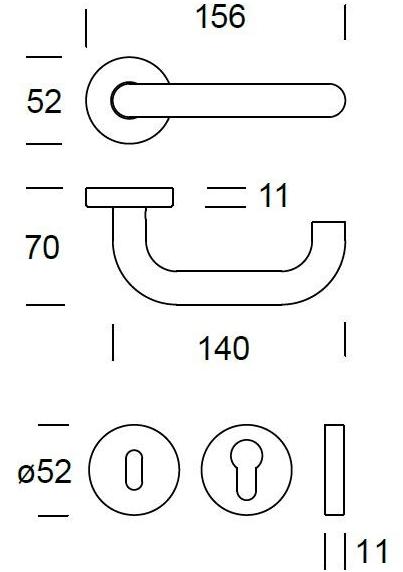 Reguitti Ручка из нержавеющей стали на розетке Stoccolma Al15mrl5235 - Вид №3