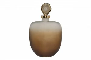 Ваза декоративная стеклянная с крышкой 22х34 см "Флакон" GARDA DECOR ФЛАКОНЫ 00-3861209 Бронза;золото;коричневый