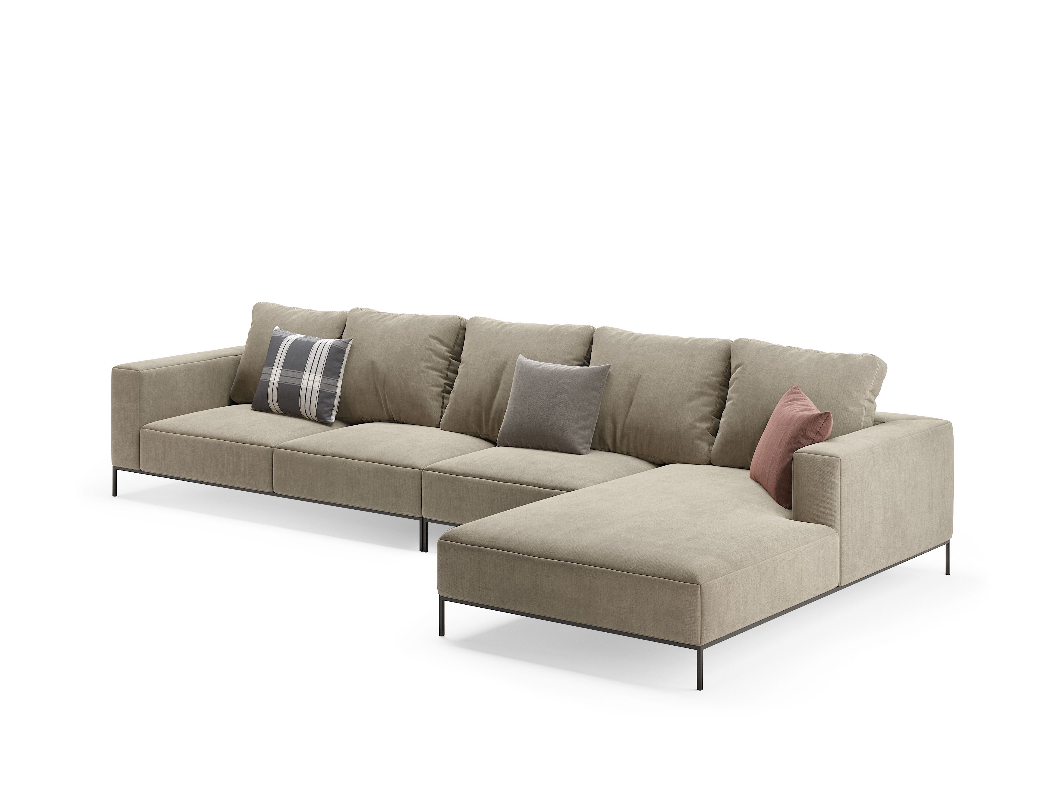 Бархатный диван с полуостровом PRADDY Miller ARCH-00040345