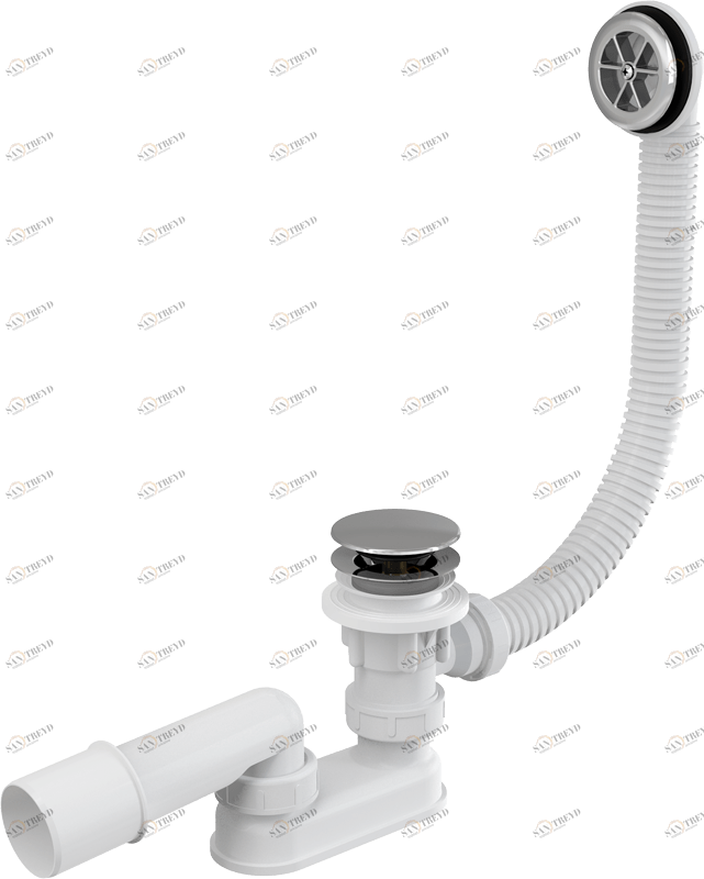 Сифон для ванны CLICK/CLACK, хром ALCAPLAST A505CRM