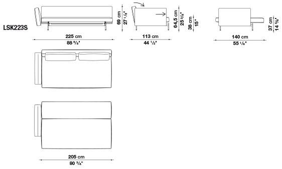 B&B Italia Кожаный диван-кровать Saké sun-id-1355310 - Вид №3