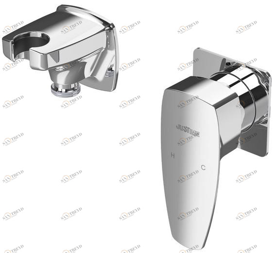 JUSTIME Смеситель для душа на одно отверстие Pan ii 6779-x3-80cp