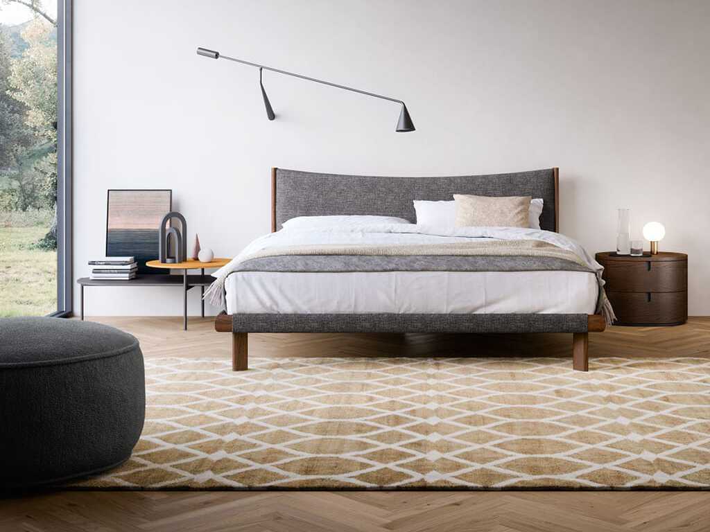 Двуспальная кровать с мягким изголовьем Novamobili MIZU ARCH-00106634 - Вид №5