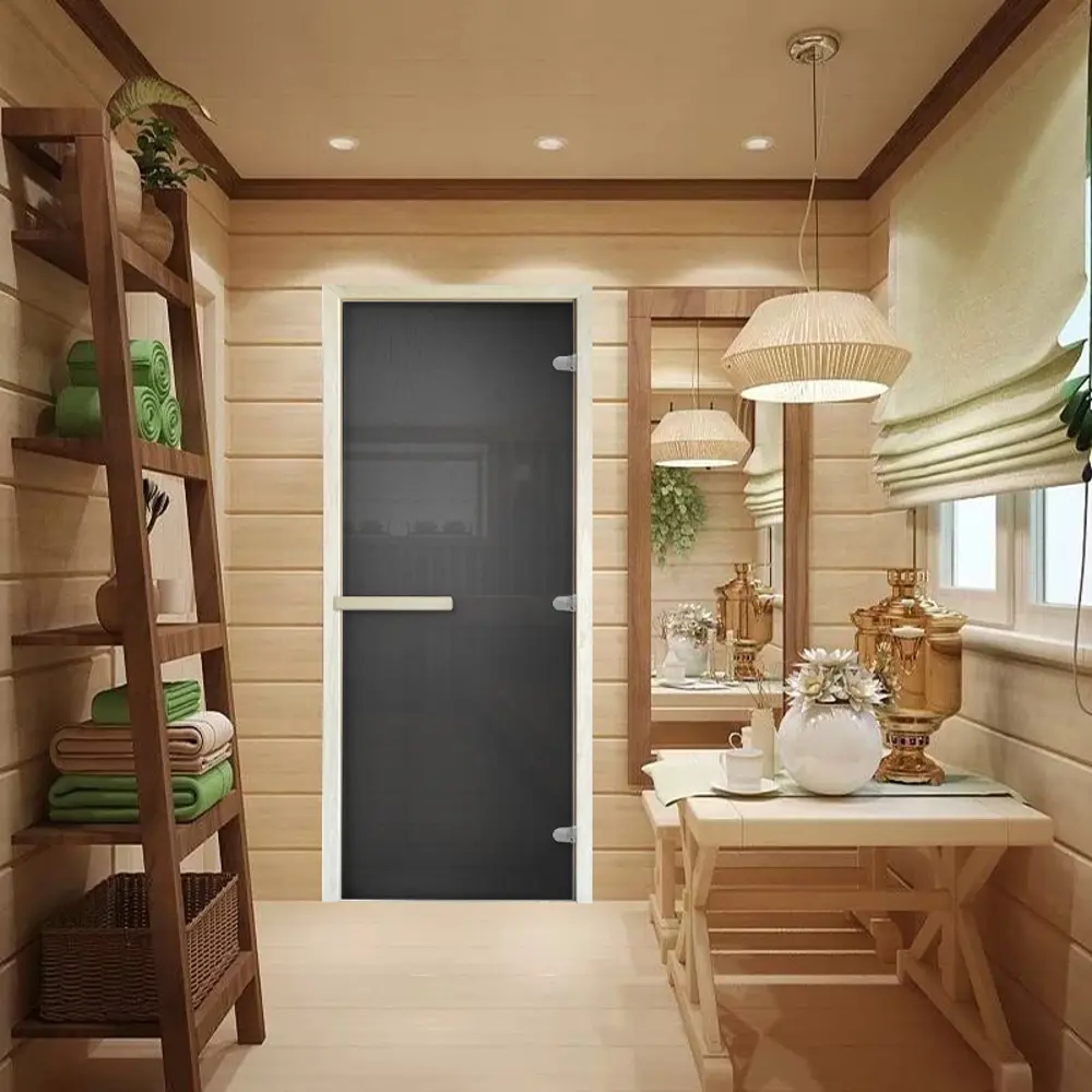 Дверь для сауны с магнитным замком Стандарт стекло 1890x690 мм цвет графит Santreyd STLM-2141940 - Вид №2