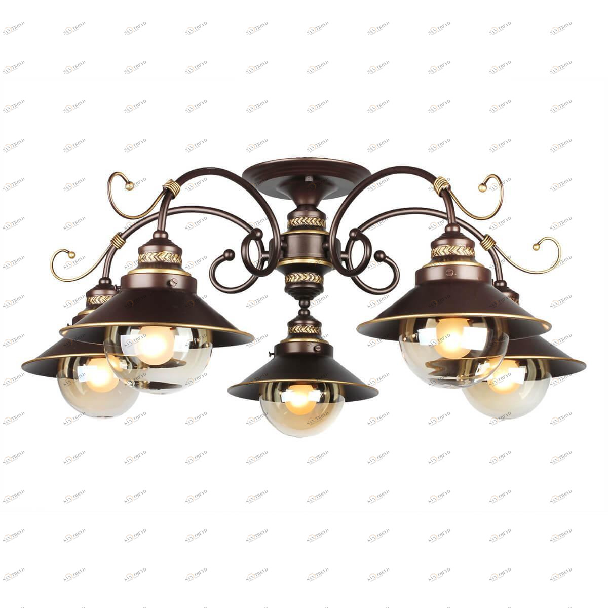 Потолочная люстра Omnilux OML-50407-05 OMNILUX OML-504 183133 Коричневый 