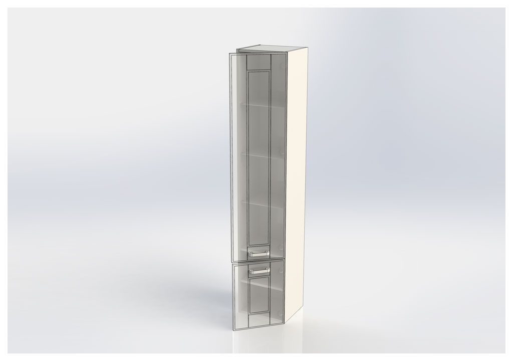 Шкаф-пенал для ванной Aquanet Рондо 35 белый (2 дверцы) 00189160 - Вид №3