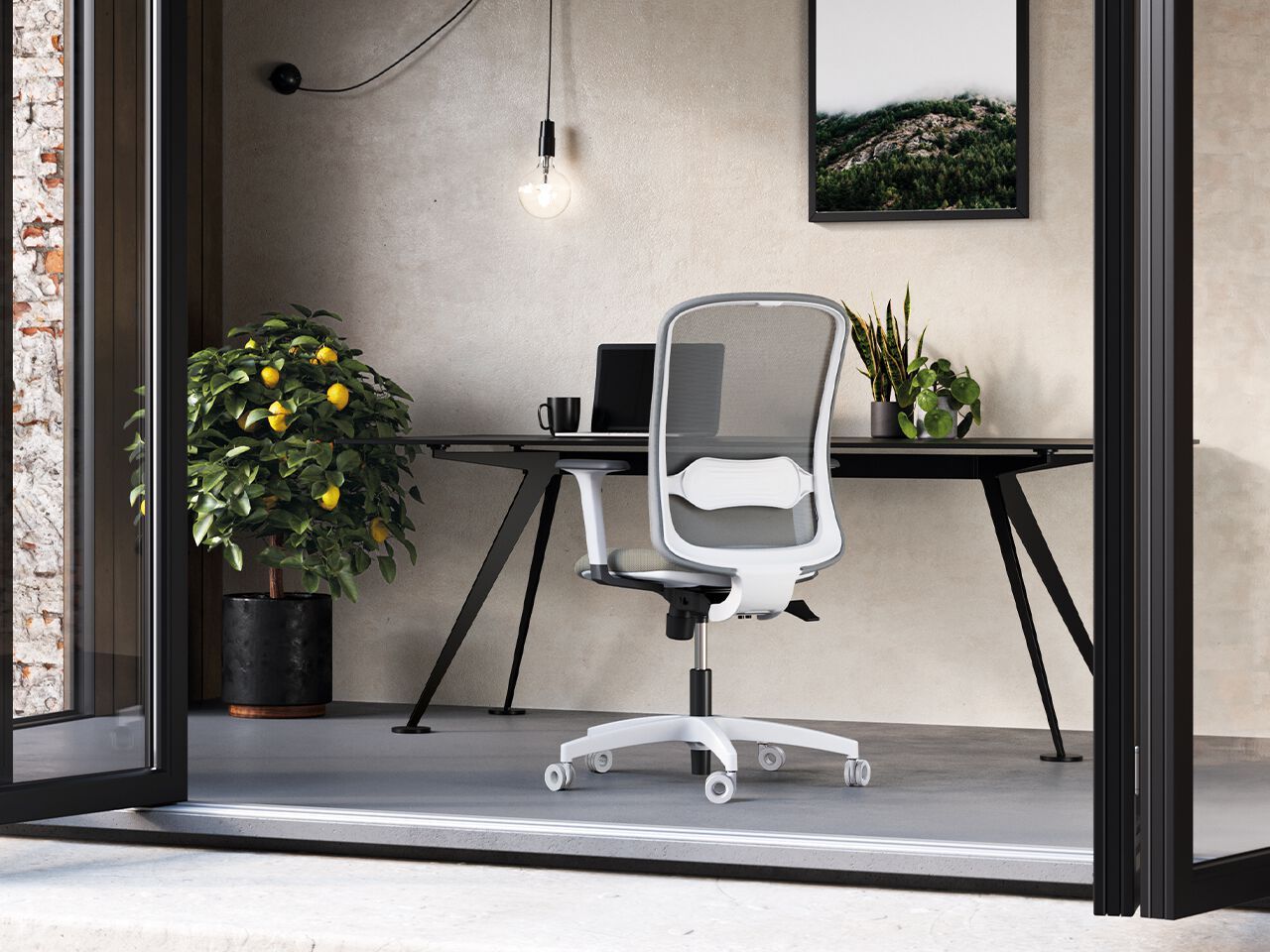 Сетчатый поворотный офисный стул с колесами и мягким сиденьем FREZZA Takk ARCH-00055766 - Вид №3