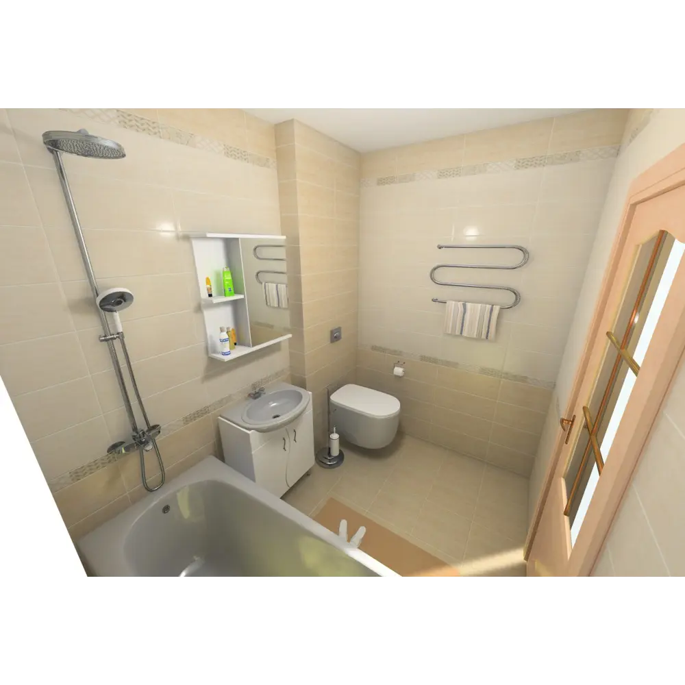 Плитка настенная Marmi Beige 20.1х50.5 см 1.52 м2 цвет бежевый Azori STLM-2068833 - Вид №4