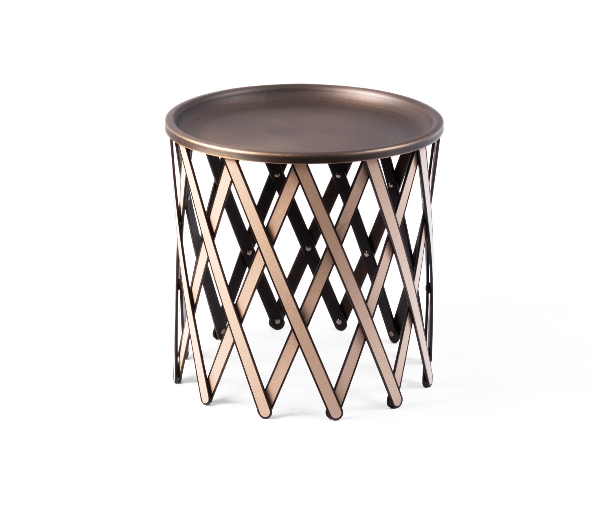 Складной столик Safari - Ø 70X В42 см / зернистая кожа_темно-серый Pinetti 00.1502.029.055 - Вид №2