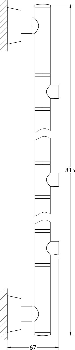 VIZ 075 Штанга для 3-х аксессуаров 82 cm FBS Vizovice - Вид №1