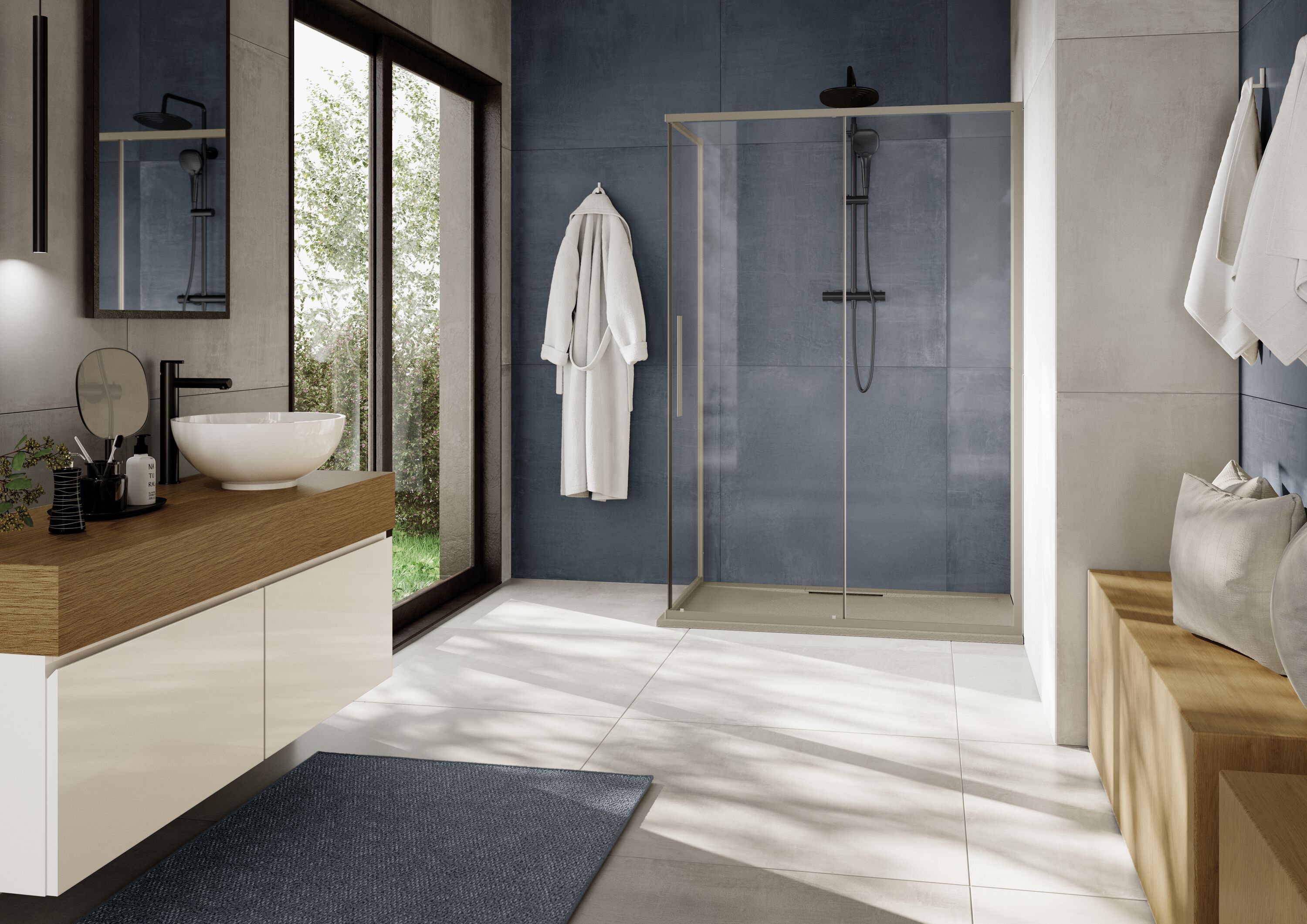 Угловая душевая кабина с раздвижной дверью Kinedo Rainbow 6.0 ARCH-00043137 - Вид №1