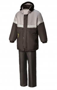 64917 Костюм "Уренгой" VIP зимний черно-стальной с СВП  Зимняя спецодежда  размер 60-62/170-176