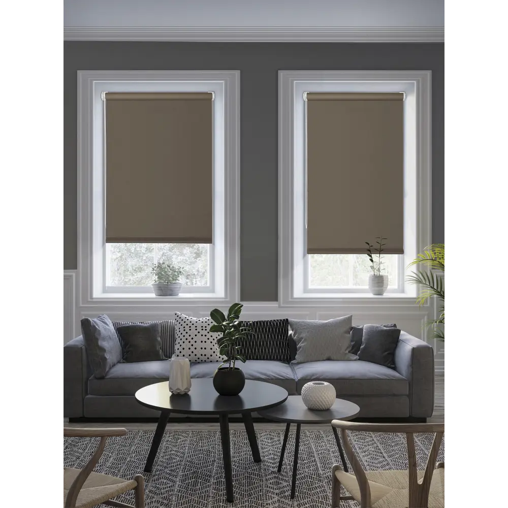 Штора рулонная блэкаут Midnight 55x175 см коричневая GARDEN STLM-2181666 - Вид №4