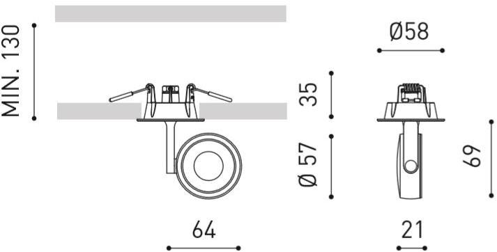 Arkoslight Прожектор потолочный алюминиевый светодиодный Six recessed sun-id-1422373 - Вид №18