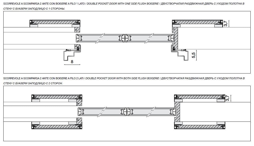 Раздвижные двери из закаленного стекла Longhi Aluminiun Chic-Doors ARCH-00008794 - Вид №10