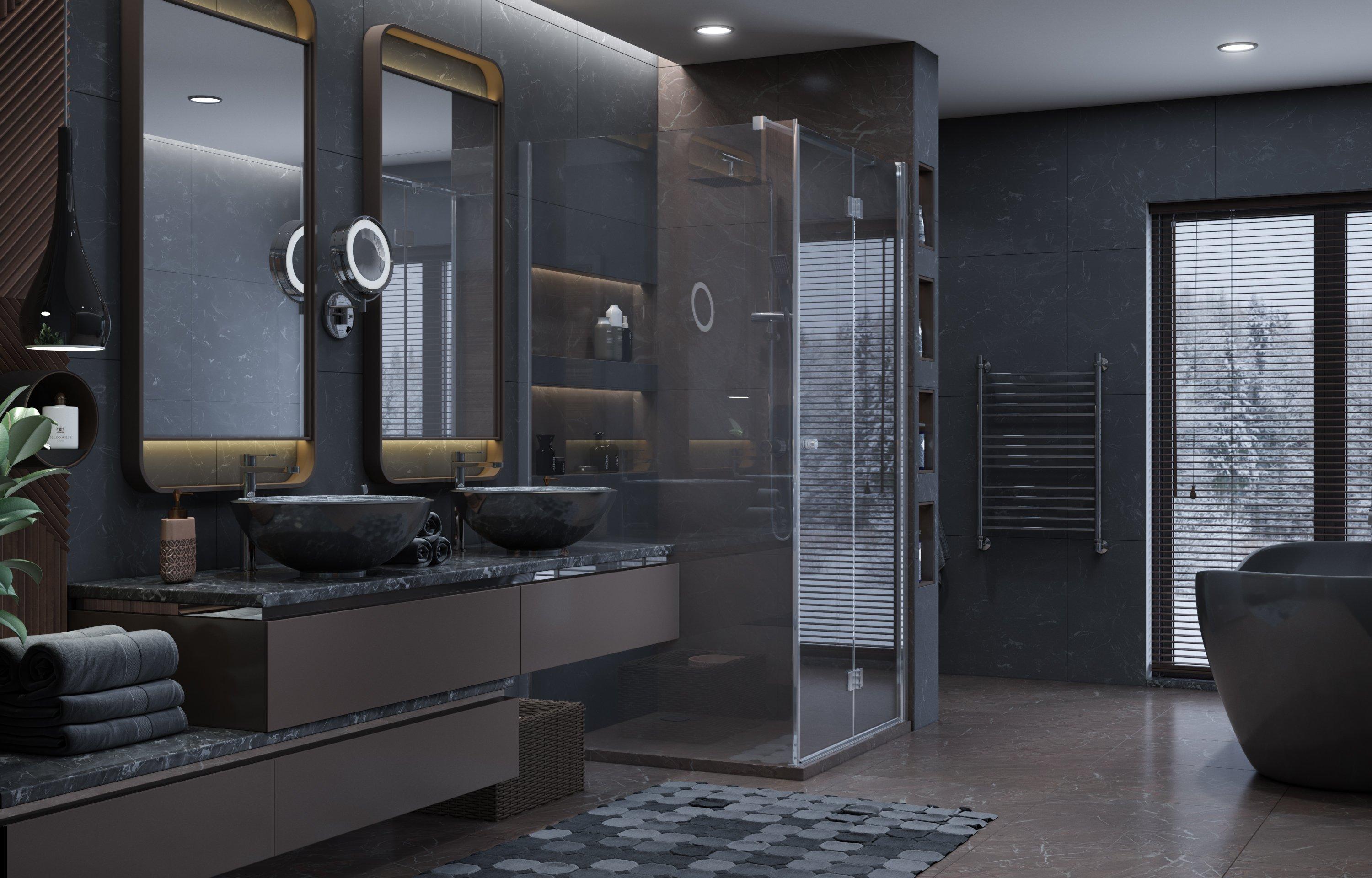 Душевое ограждение Ambassador Diamond 12011106R (1000x1000x2000), 1 место - Вид №1