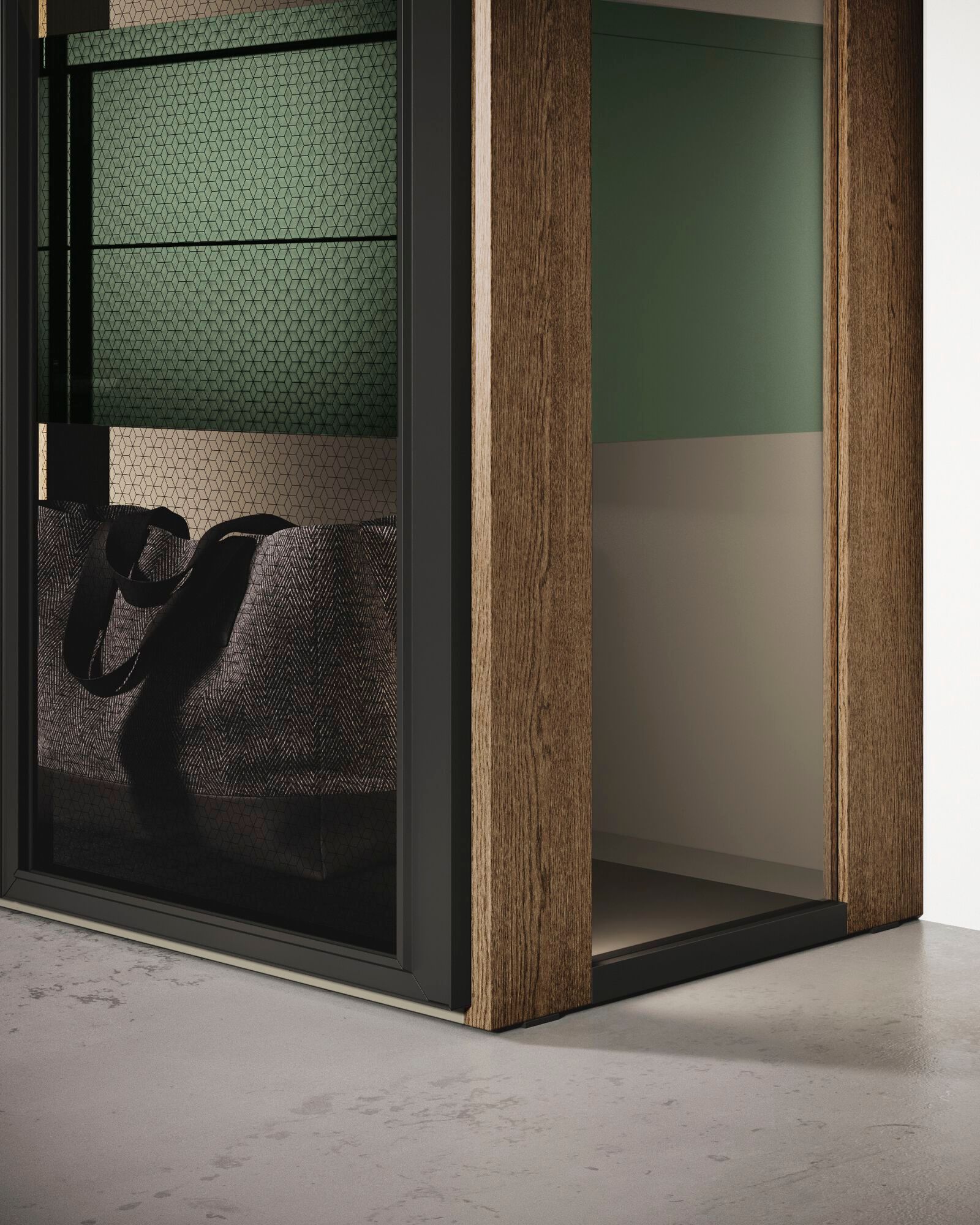 Алюминиевый и деревянный секционный шкаф с индивидуальным ящиком Guzzini & Fontana Unlimited ARCH-00076489 - Вид №2