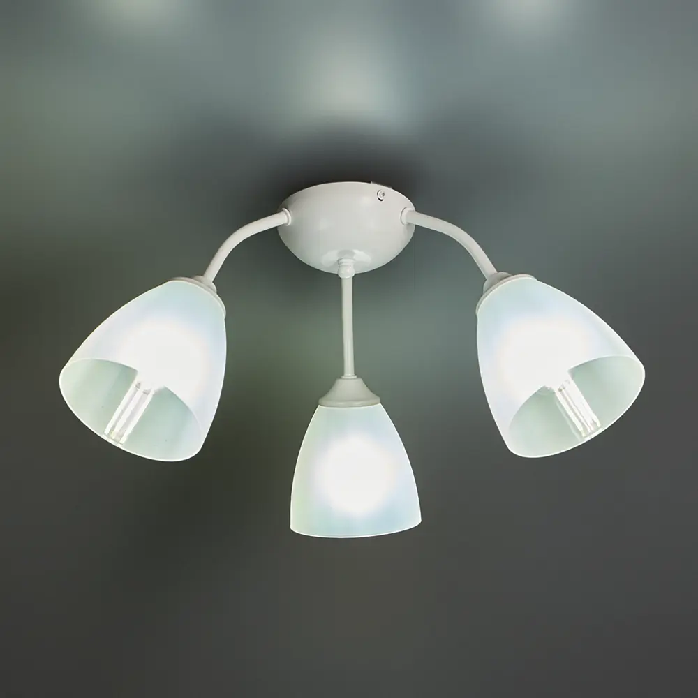 Люстра потолочная Vitaluce Найс 3 лампы 9м² Е14 цвет белый матовый STLM-2043566 - Вид №1