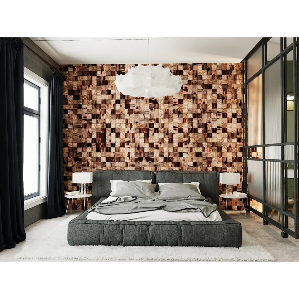 Деревянная мозаика ВАЛЛ 100x100 мм 300x300 мм Santreyd STLM-2027250 - Вид №2