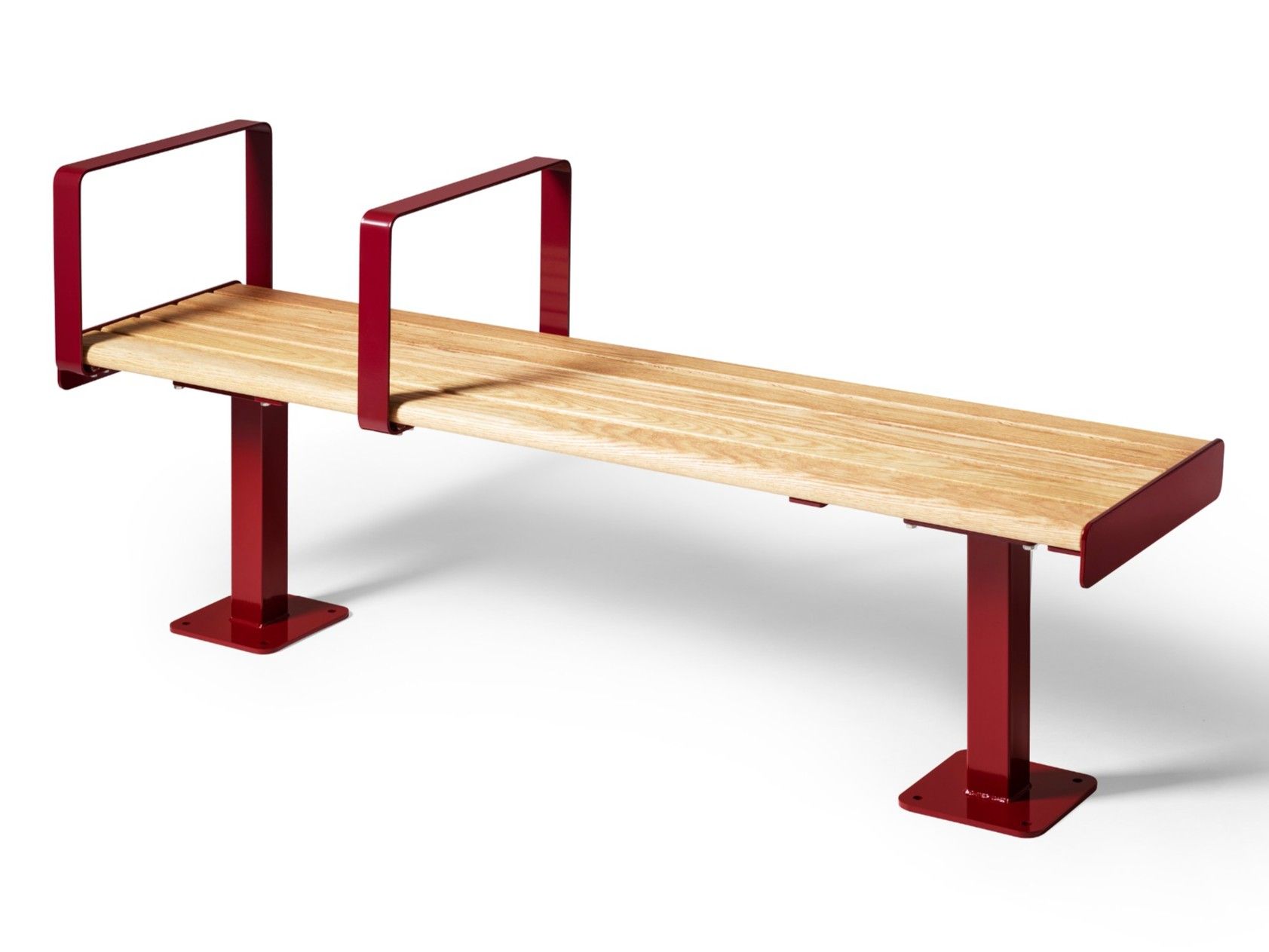 Стальная и деревянная скамья с подлокотниками без спинки Nola Industrier High &amp ARCH-00146457