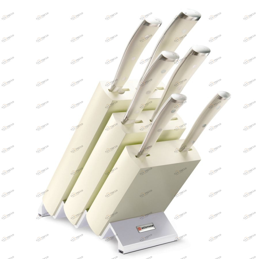 Набор кухонных ножей Ikon Cream White на деревянной подставке, 6 шт WUESTHOF W9877WUS