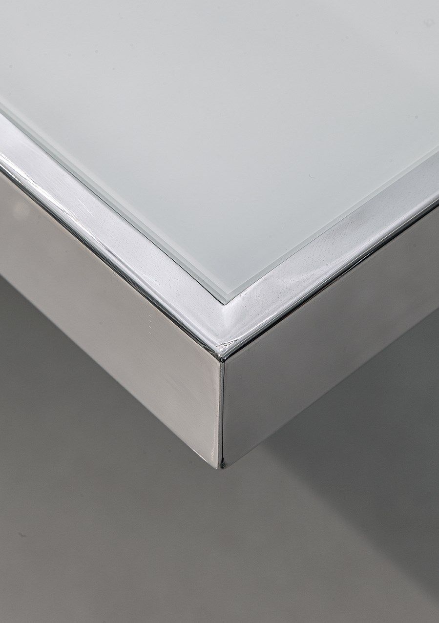 Прямоугольный обеденный стол из нержавеющей стали и стекла Officine Sandrini ARCH-00030119 - Вид №5