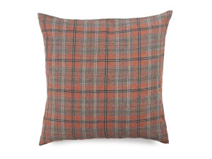 Льняная подушка в клетку